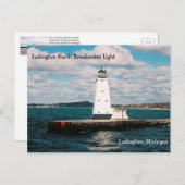 Ludington North Breakwater Light Postkarte (Vorne/Hinten)