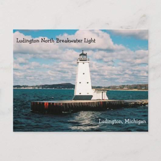 Ludington North Breakwater Light Postkarte (Vorderseite)