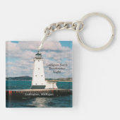 Ludington North Breakwater Light Schlüsselketten Schlüsselanhänger (Rückseite)