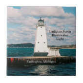Ludington North Breakwater Light tile Fliese (Vorderseite)