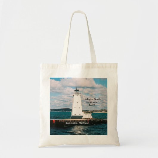 Ludington North Breakwater Light Tobag Tragetasche (Vorne)