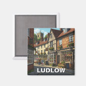 Ludlow England Travel Magnet (Vorderseite/Rückseite)