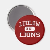 Ludlow - Löwen - Senior - Ludlow Massachusetts Magnet (Vorderseite/Rückseite)