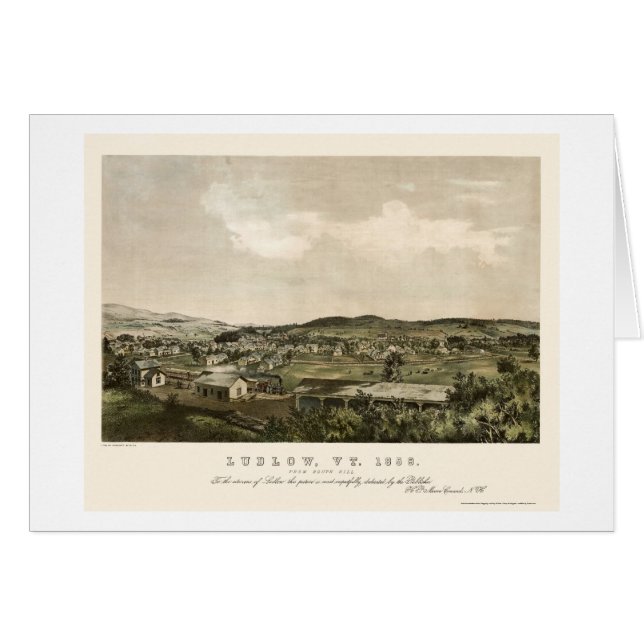 Ludlow, panoramische Karte VT - 1859 (Vorderseite (Horizontal))