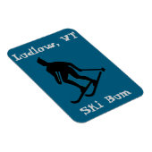 Ludlow, VT Icy Ski Bum (Hardpack Vermont Skiing) Magnet (Rechte Seite)