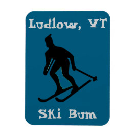 Ludlow, VT Icy Ski Bum (Hardpack Vermont Skiing) Magnet