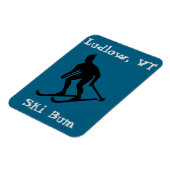 Ludlow, VT Icy Ski Bum (Hardpack Vermont Skiing) Magnet (Linke Seite)
