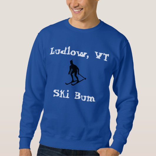 Ludlow, VT, Icy Trail Ski Bum (Skifahren im Osten) Sweatshirt (Vorderseite)