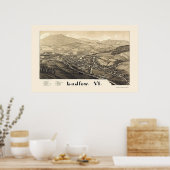 Ludlow, VT Panorama Karte - 1885 Poster (Küche)