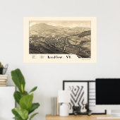 Ludlow, VT Panorama Karte - 1885 Poster (Heimbüro)