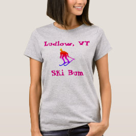 Ludlow, VT, Rainbow Ski Bum (Vermont Skiing) T-Shirt