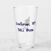 Ludlow, VT Ski Bum (Green Mountain Vermont Skiing) Glas (Rückseite)