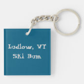Ludlow, VT Ski Bum (Green Mountain Vermont Skiing) Schlüsselanhänger (Rückseite)