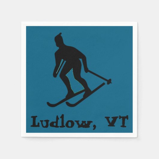 Ludlow, VT Ski (Green Mountain Vermont Skiing) Serviette (Vorderseite)