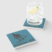 Ludlow, VT Ski (Green Mountain Vermont Skiing) Steinuntersetzer (Seitenansicht)