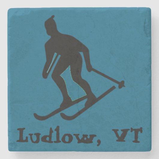Ludlow, VT Ski (Green Mountain Vermont Skiing) Steinuntersetzer (Vorderseite)