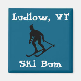 Ludlow, VT Vermont Ski Bum (Grünes Bergskifahren) Magnet
