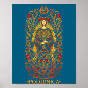 Ludnica Slawische Sonnengöttin Heidnische Volkshex Poster