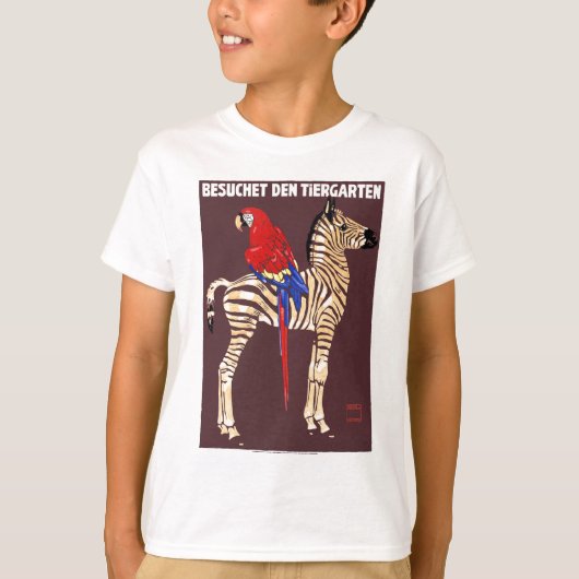 Ludwig-Besuch 1912 das ZooZebramacaw-Plakat T-Shirt (Vorderseite)