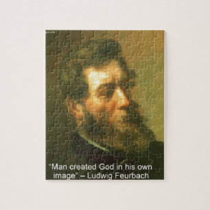 Ludwig Feurbach & Der Mensch erschuf Gott Zitat Puzzle