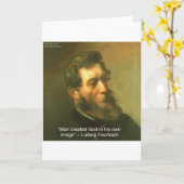 Ludwig Feurbach & Man Creative Gottes Zitat Karte (Gelbe Blume)