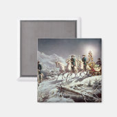 Ludwig II. Bavaria Sleighing bei Nacht Magnet (Vorderseite/Rückseite)