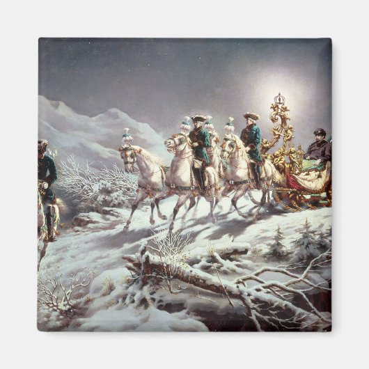 Ludwig II. Bavaria Sleighing bei Nacht Magnet (Vorne)