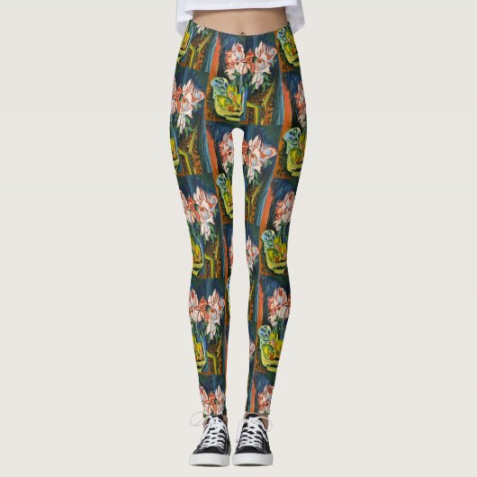 Ludwig Kirchner Pink Roses Expressionist Classic Leggings (Vorderseite)