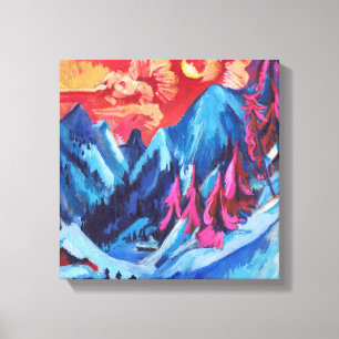 Ludwig Kirchner Winterlandschaft im Mondlicht Leinwanddruck