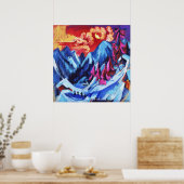 Ludwig Kirchner Winterlandschaft im Mondlicht Poster (Küche)