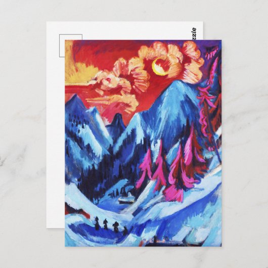 Ludwig Kirchner Winterlandschaft im Mondlicht Postkarte (Vorne/Hinten)