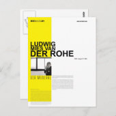 Ludwig Mies Van Der Rohe Postkarte (Vorne/Hinten)