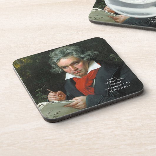 Ludwig van Beethoven 1820 Getränkeuntersetzer (Linke Seite)