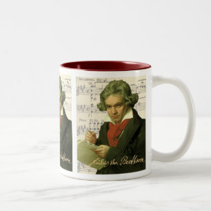 Ludwig van Beethoven ~ Beethoven-Collage Zweifarbige Tasse