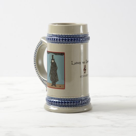 Ludwig van Beethoven-Bier Stein Bierglas (Vorderseite Links)