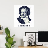 Ludwig van Beethoven, blau Poster (Heimbüro)