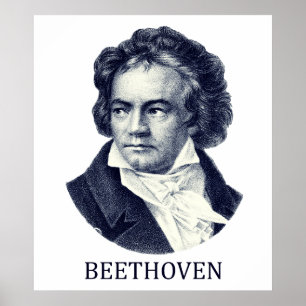 Ludwig van Beethoven, blau Poster