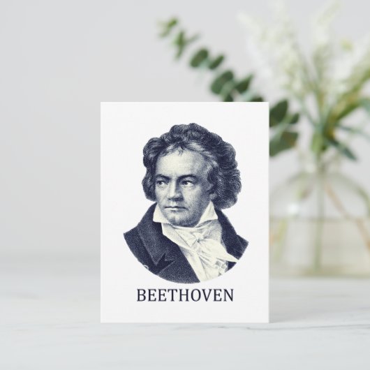 Ludwig van Beethoven, blau Postkarte (Stehend Vorderseite)