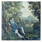 Ludwig van Beethoven durch einen Fluss (farbiges Fliese (Vorderseite)