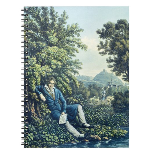 Ludwig van Beethoven durch einen Fluss (farbiges Notizblock (Vorderseite)