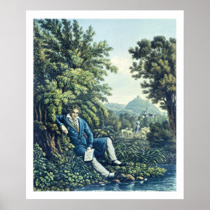 Ludwig van Beethoven durch einen Fluss (farbiges Poster