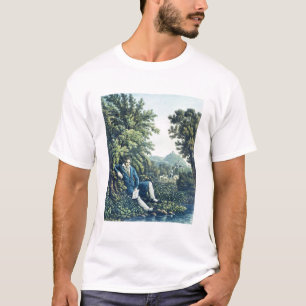 Ludwig van Beethoven durch einen Fluss (farbiges T-Shirt