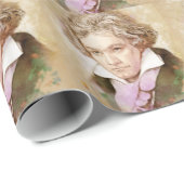 Ludwig van Beethoven im Aquarell Stil Geschenkpapier (Rolleneckpunkt)