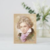 Ludwig van Beethoven im Aquarell Stil Postkarte (Stehend Vorderseite)
