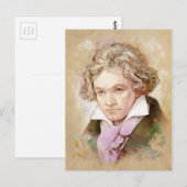 Ludwig van Beethoven im Aquarell Stil Postkarte (Vorne/Hinten)