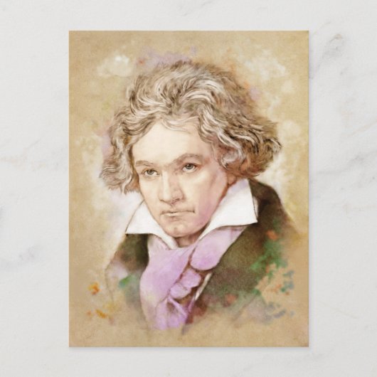 Ludwig van Beethoven im Aquarell Stil Postkarte (Vorderseite)
