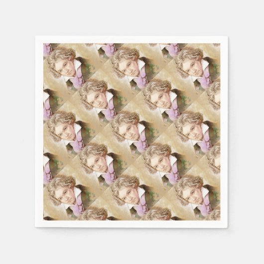 Ludwig van Beethoven im Aquarell Stil Serviette (Vorderseite)