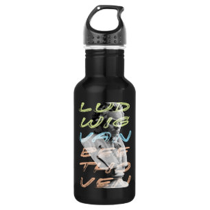 Ludwig van Beethoven im neontypografischen Design Trinkflasche
