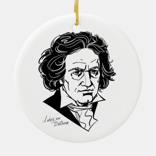 Ludwig van Beethoven Keramik Ornament (Hinten)
