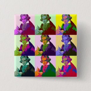 Ludwig Van Beethoven Pop Art Button